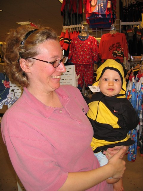 We took Mason shopping for Halloween outfits.  The time just seemed to drone on...